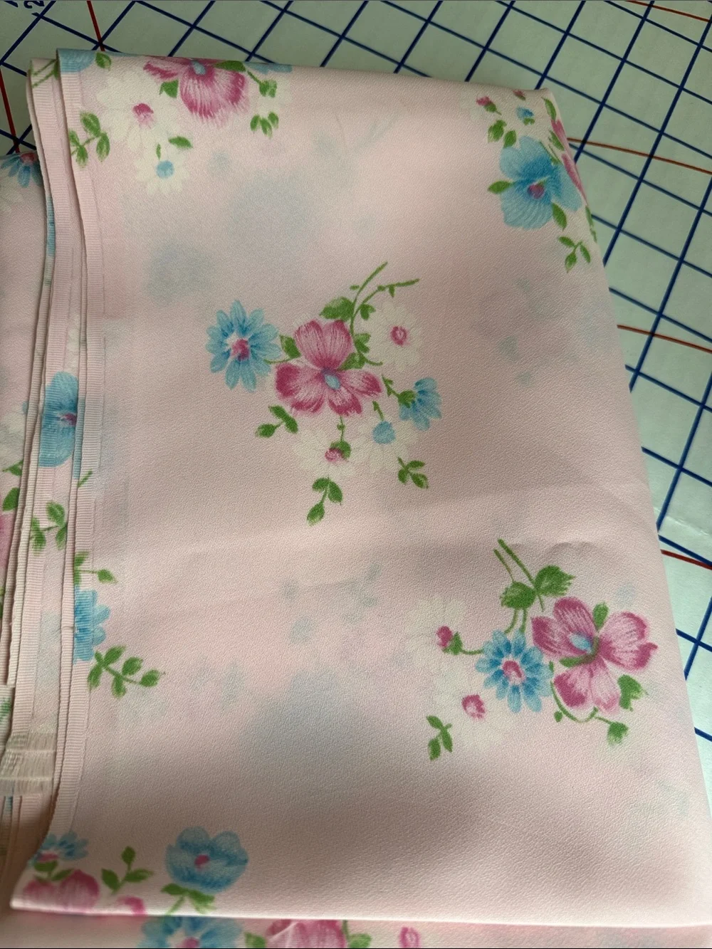 Vintage 1970s Gaynor Stafford Pink Floral Fabric 2 Yards x 44” Dress Fabric